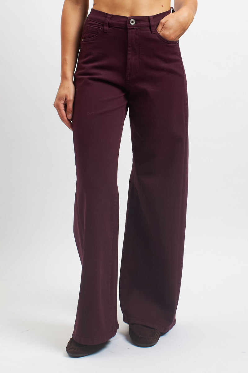 Cotton wide-leg trousers