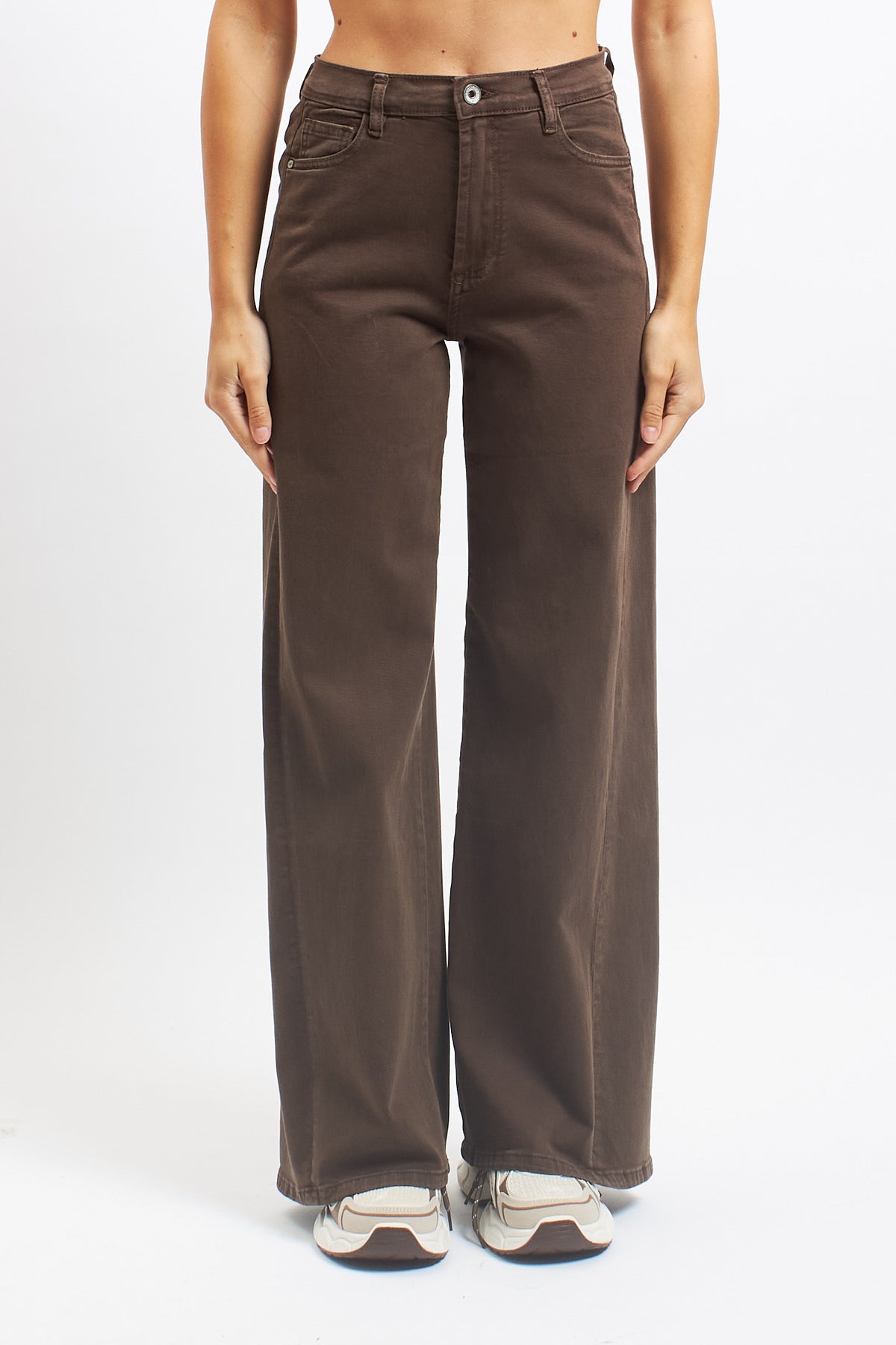 Pantalone wide leg in cotone