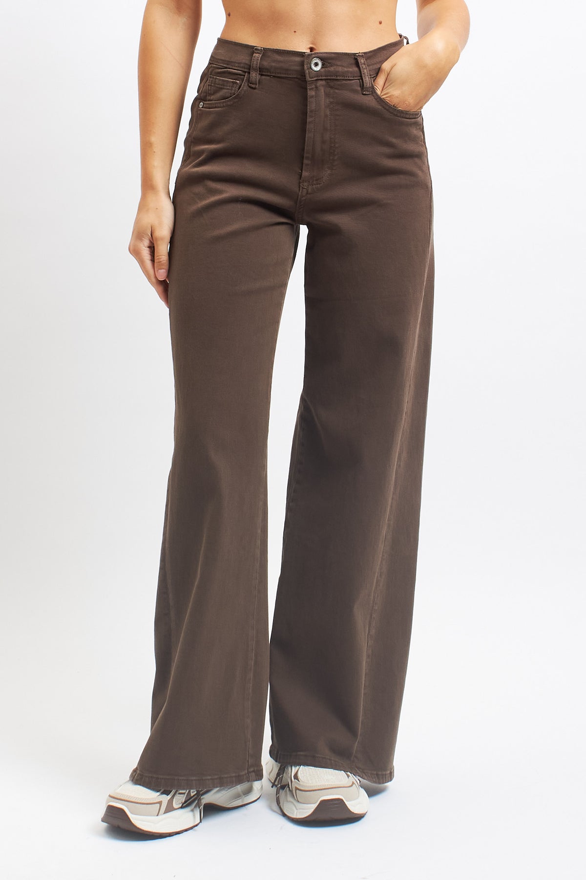 Pantalone wide leg in cotone