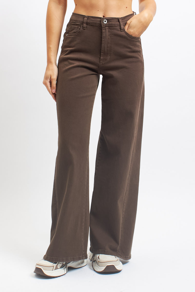 Pantalone wide leg in cotone