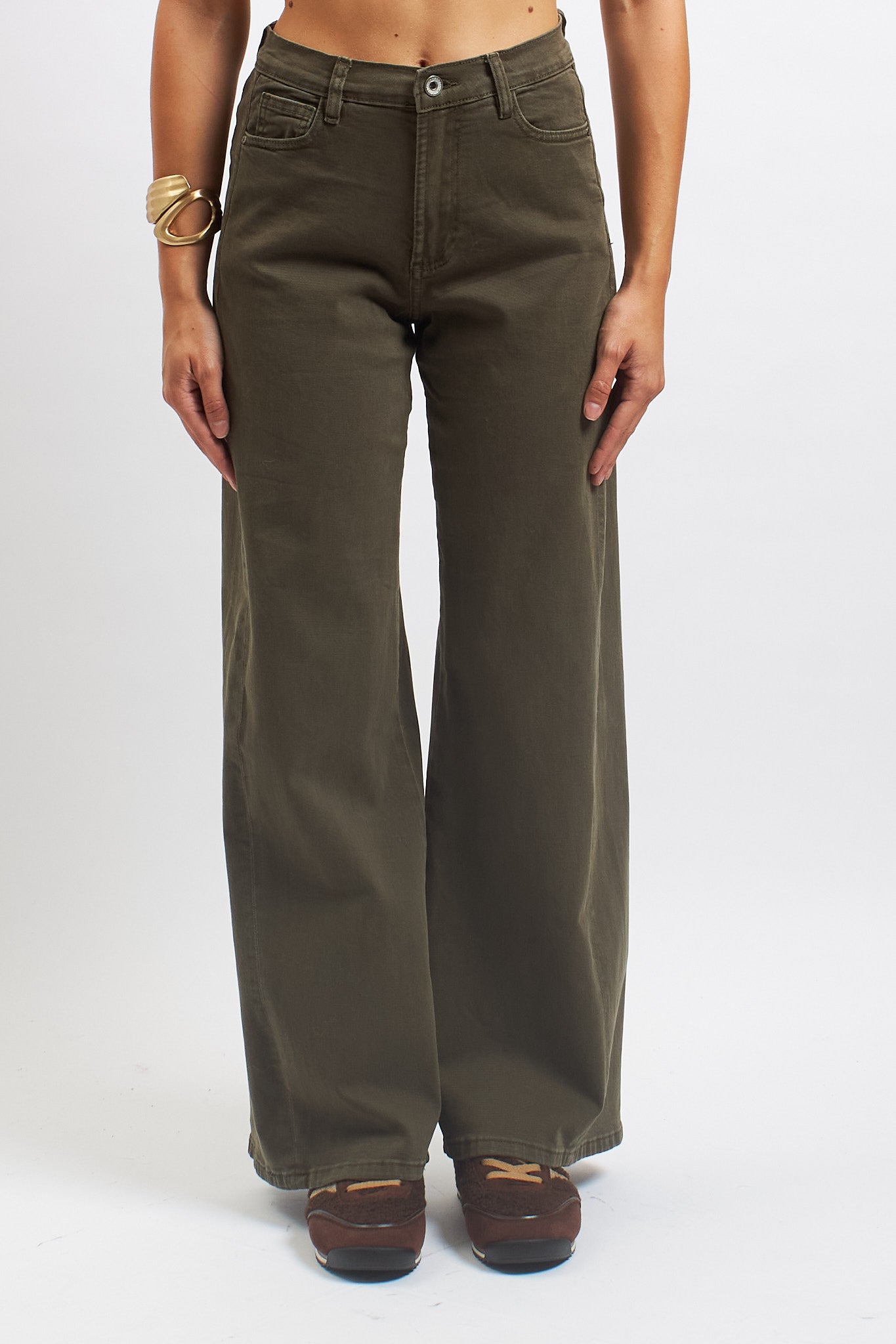Pantalone wide leg in cotone