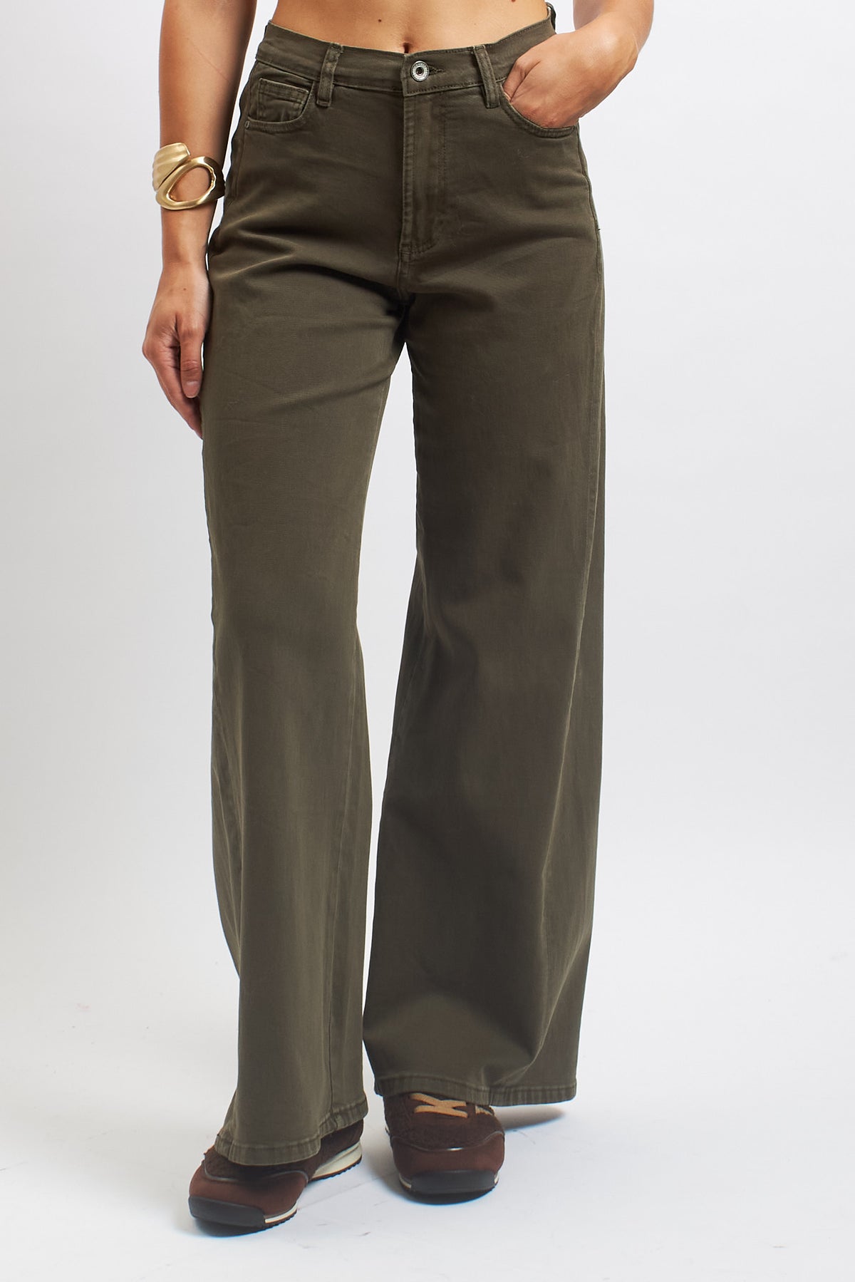 Pantalone wide leg in cotone