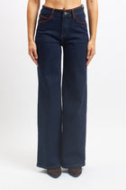Jeans regular con inserti marrone