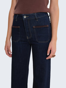 Jeans palazzo a vita alta con tasche