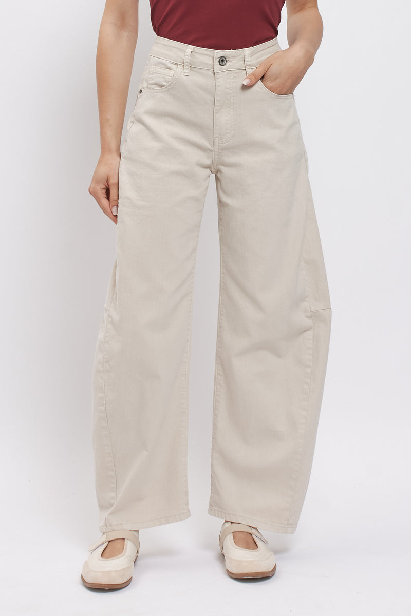 Pantalone barrel in cotone