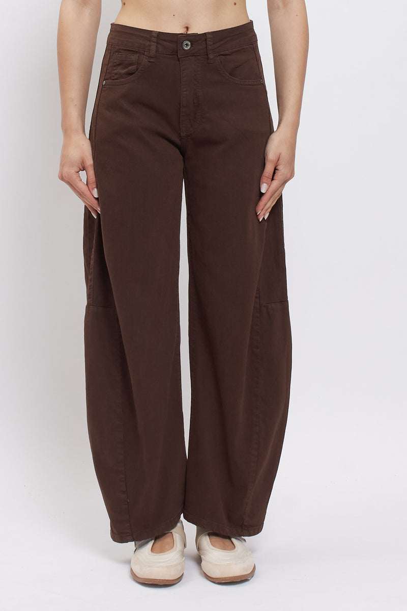 Pantalone barrel in cotone