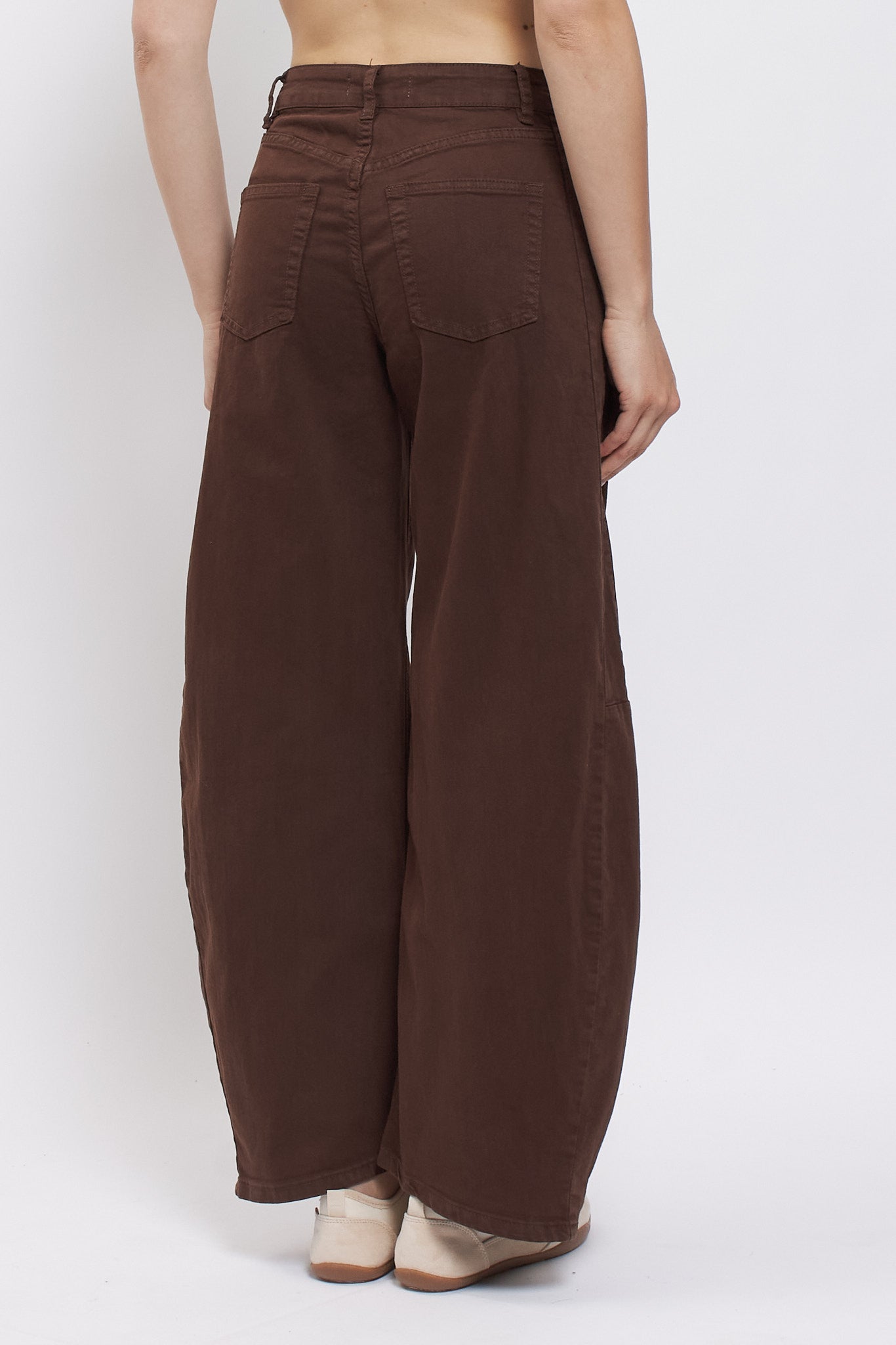 Pantalone barrel in cotone