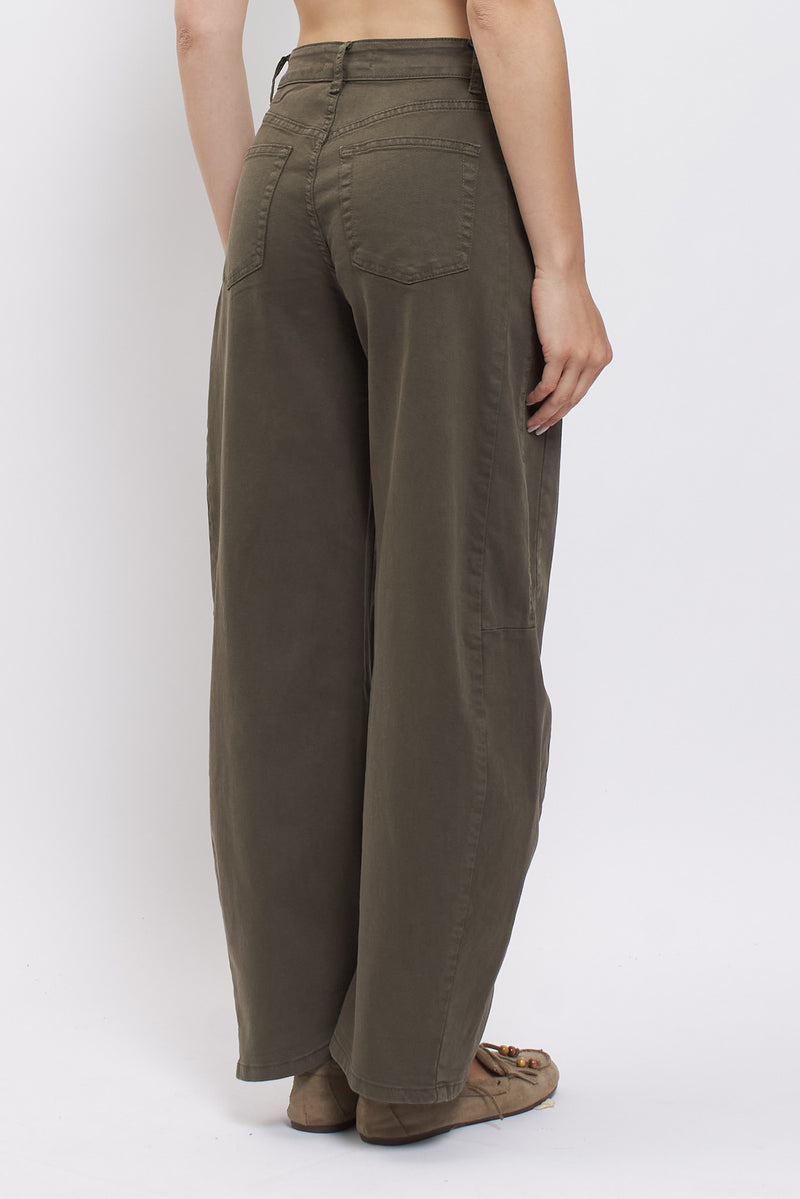 Pantalone barrel in cotone
