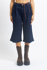 Jeans bermuda con pinces