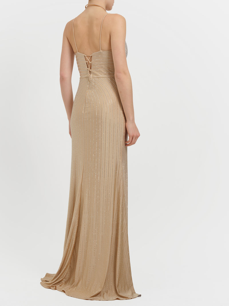 Abito lungo con strass