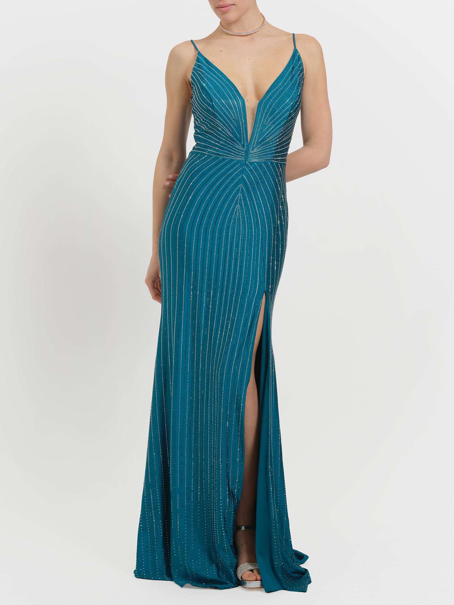 Abito lungo con strass