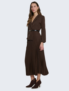 Abito lungo con gonna plissè