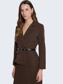 Abito lungo con gonna plissè