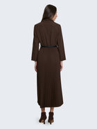 Abito lungo con gonna plissè