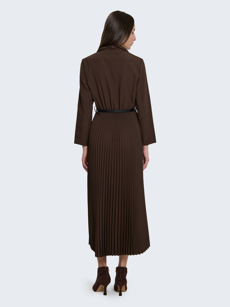 Abito lungo con gonna plissè