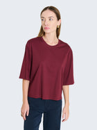T-shirt boxy con maniche a tre quarti
