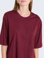 T-shirt boxy con maniche a tre quarti