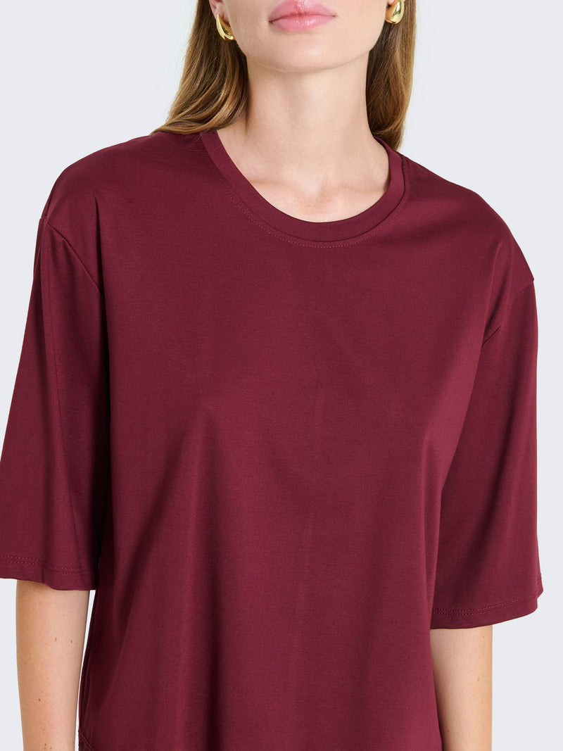 T-shirt boxy con maniche a tre quarti