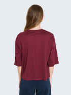 T-shirt boxy con maniche a tre quarti