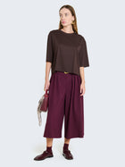 Pantaloni culotte gessati con cintura
