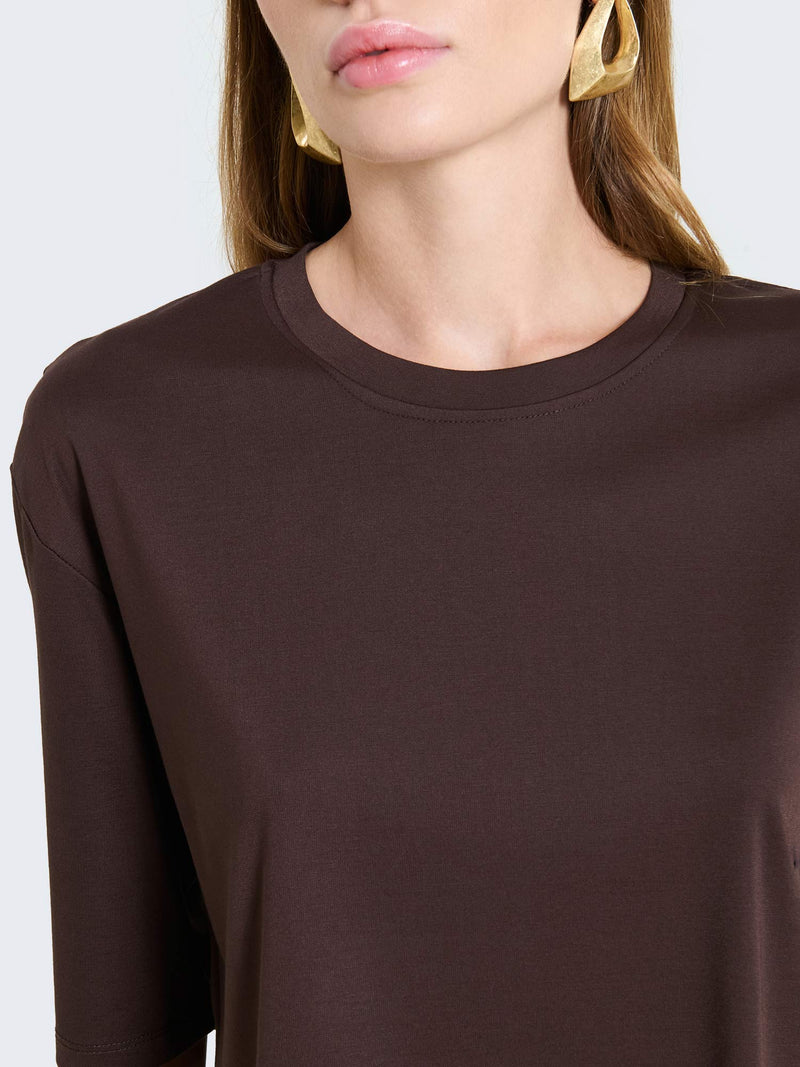 T-shirt boxy con maniche a tre quarti