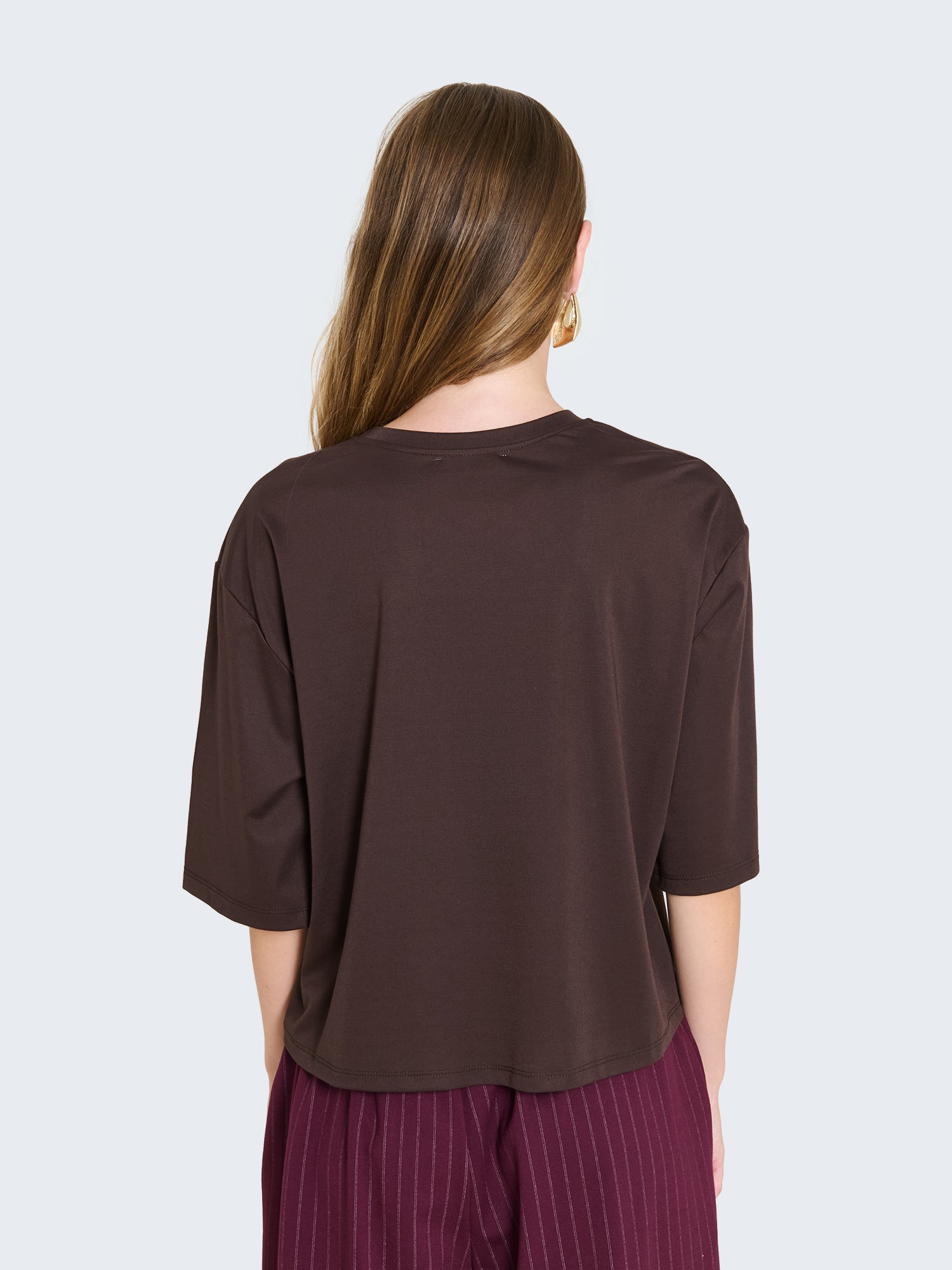 T-shirt boxy con maniche a tre quarti