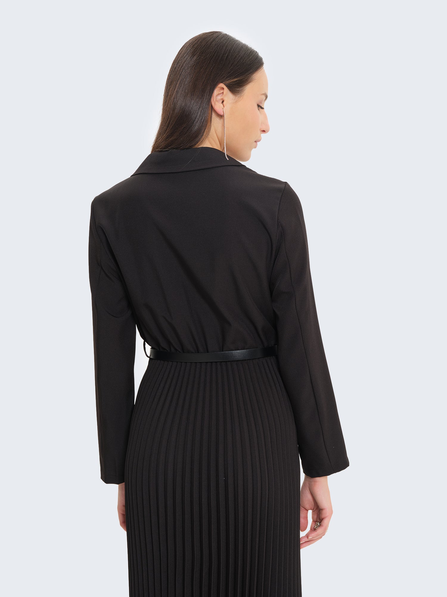 Long dress with pleated skirt