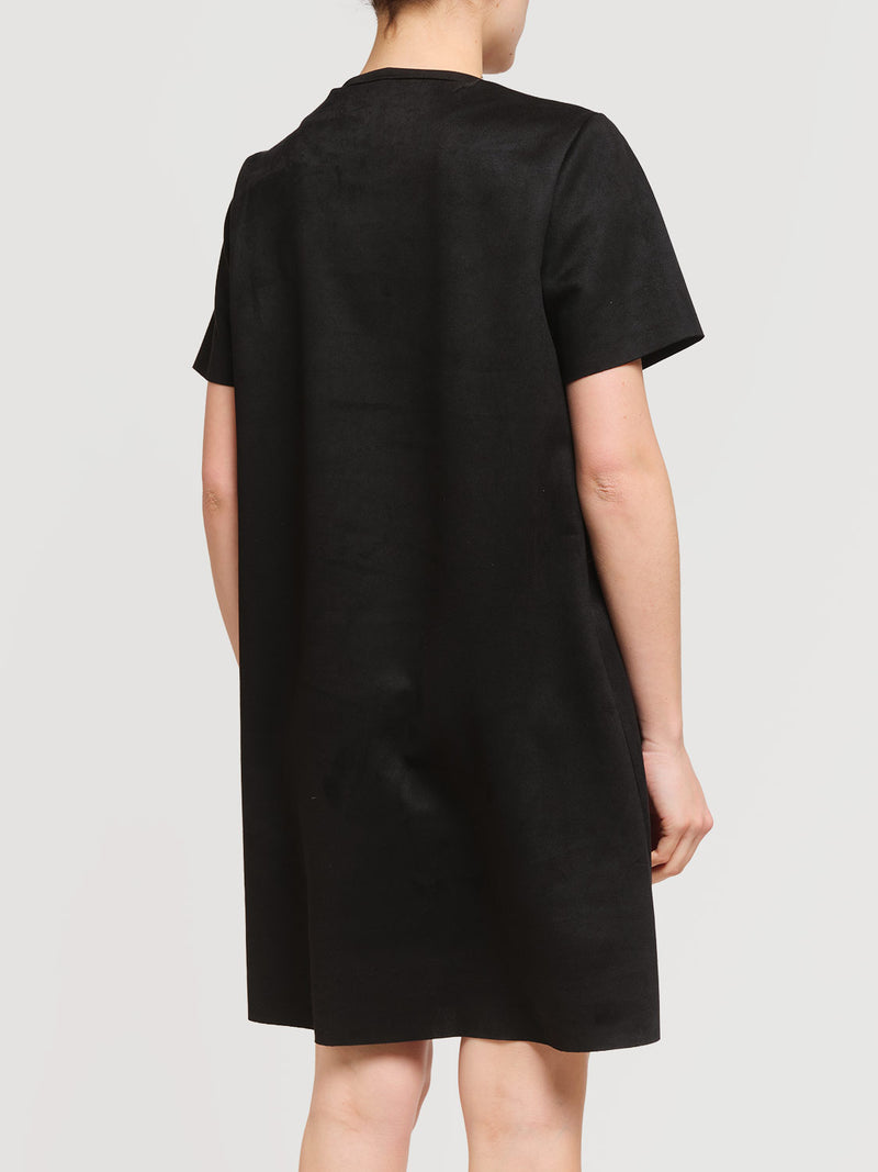 Abito corto in ecodaino con strass