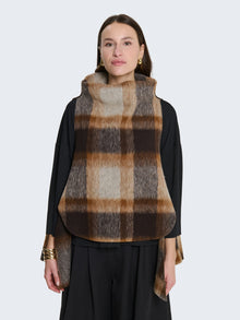 Oversized vest in boiled wool