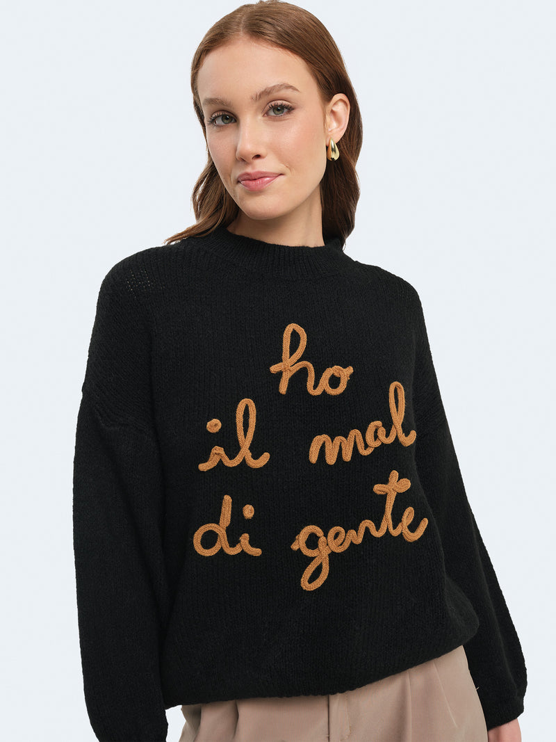 Maglione "ho il mal di gente"