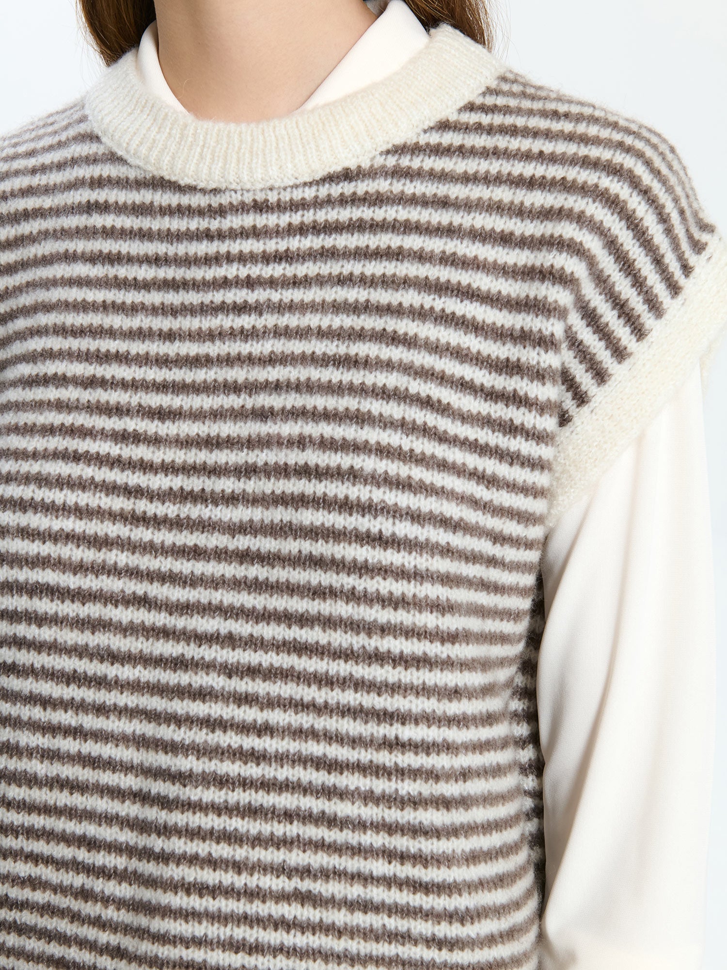 Gilet in maglia a righe