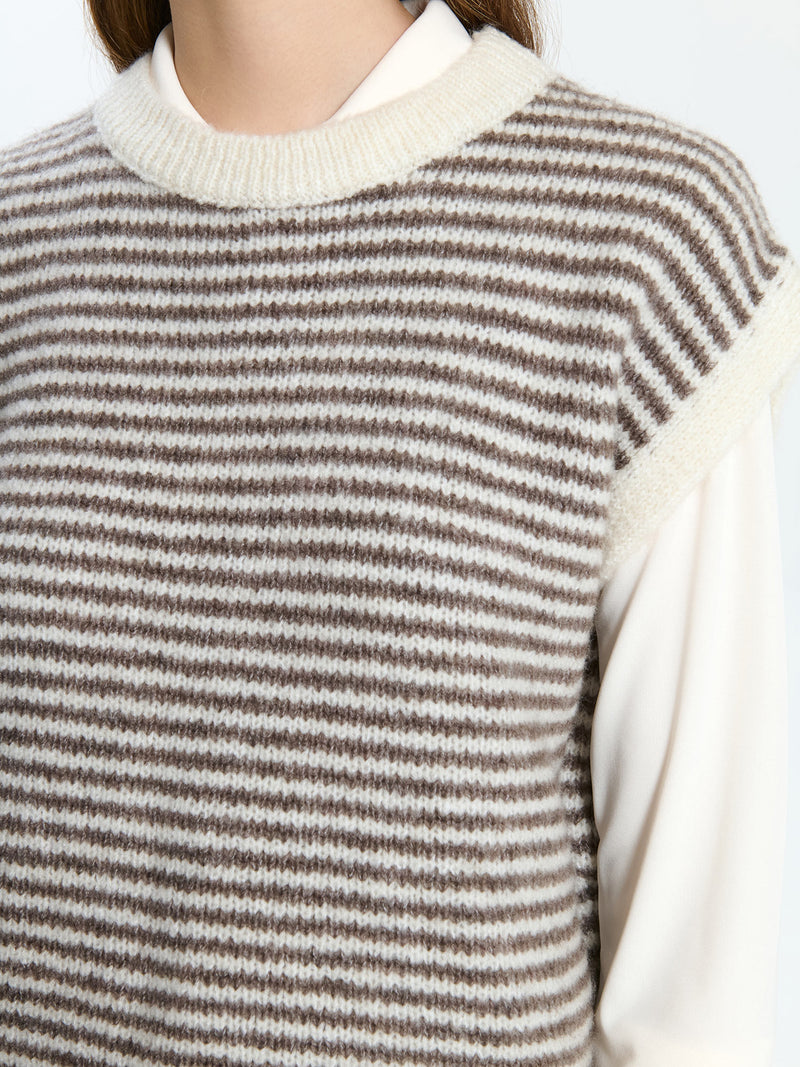Gilet in maglia a righe