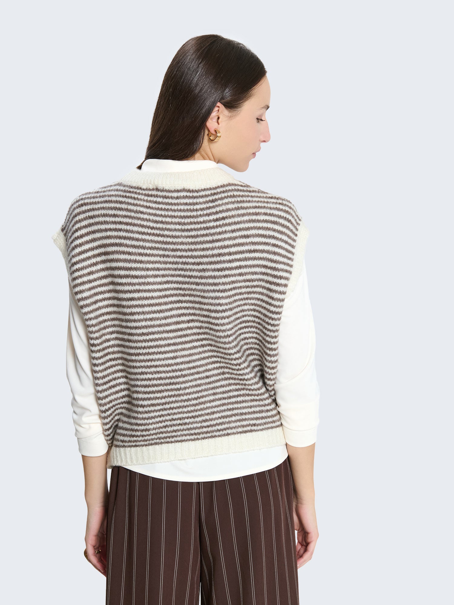 Gilet in maglia a righe