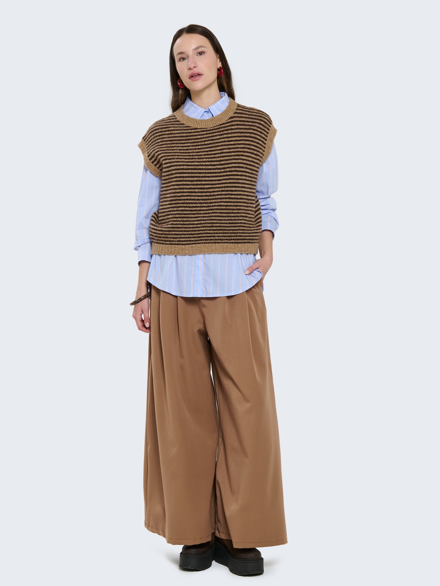 Gilet in maglia a righe