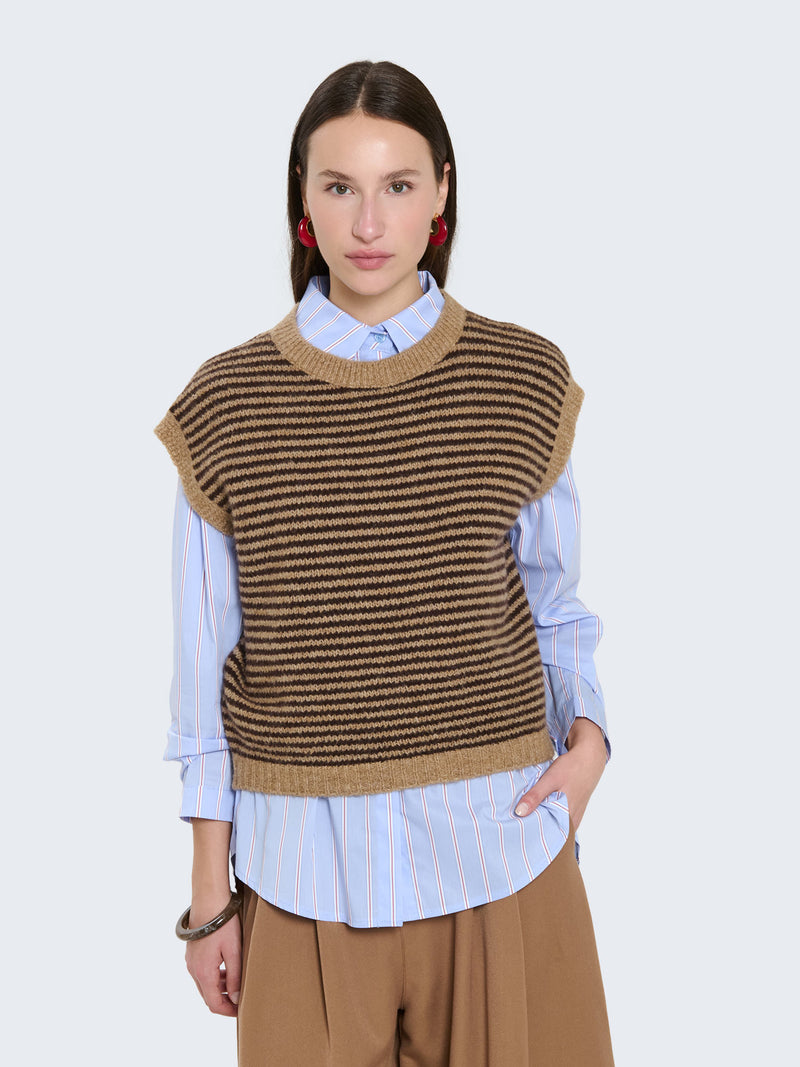 Gilet in maglia a righe