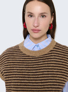 Gilet in maglia a righe