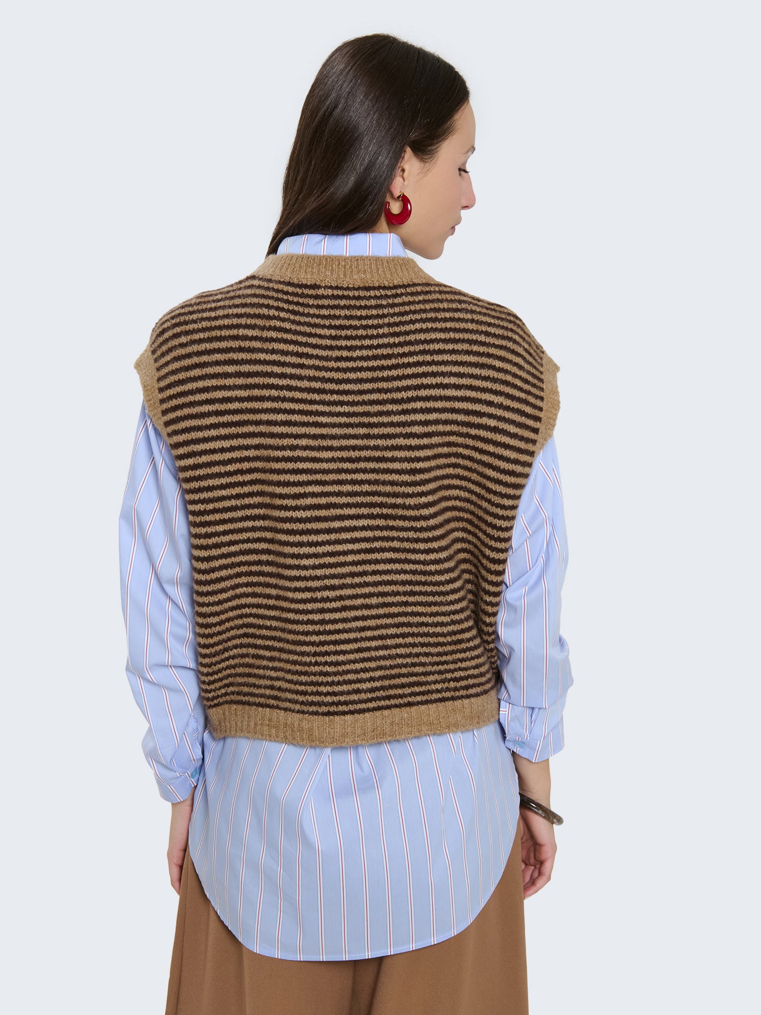 Gilet in maglia a righe