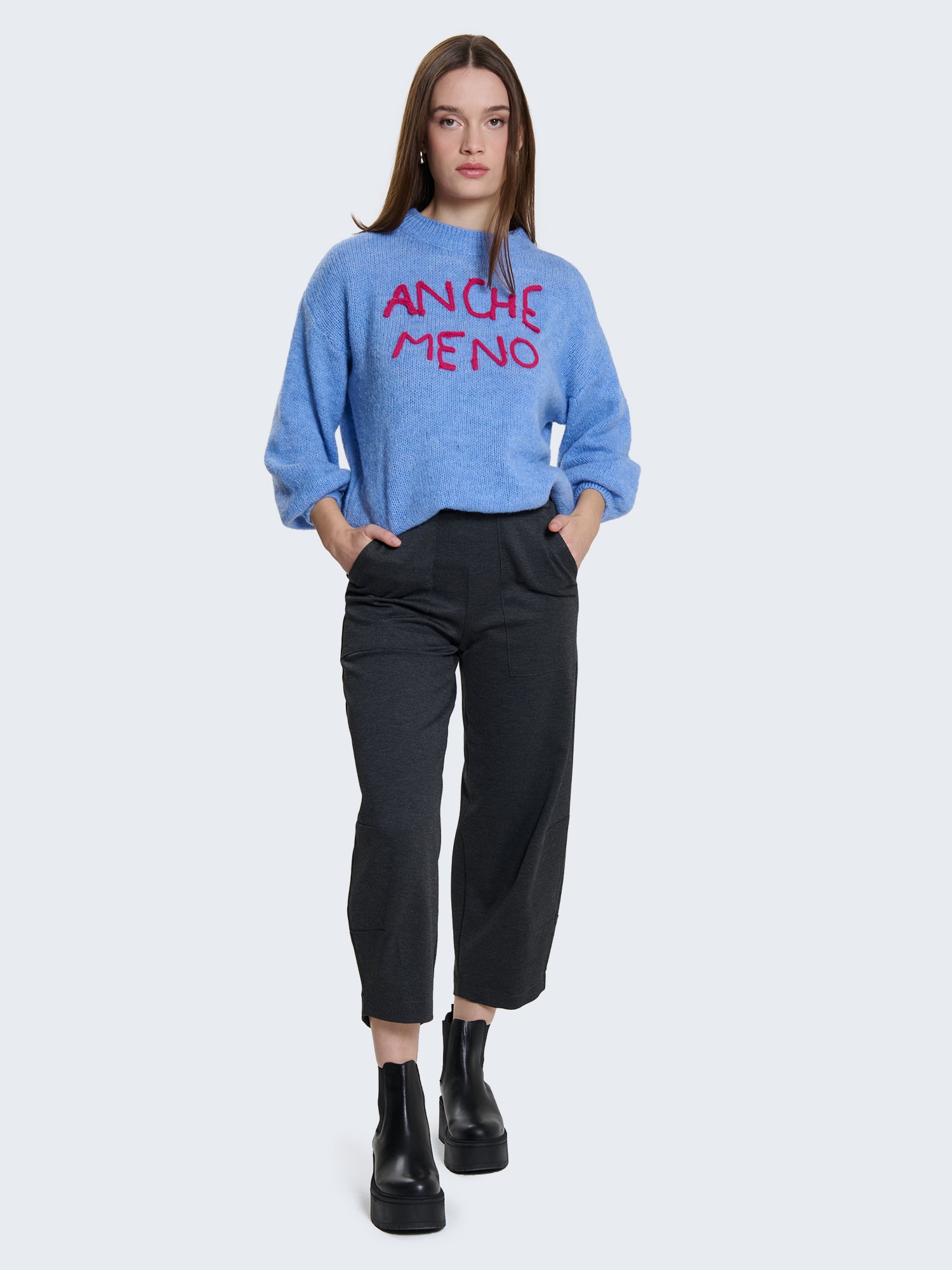 Pantaloni balloon punto milano