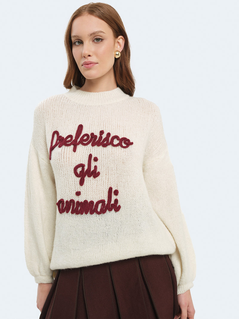 Maglione "preferisco gli animali"
