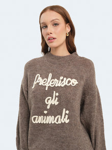 Maglione "preferisco gli animali"