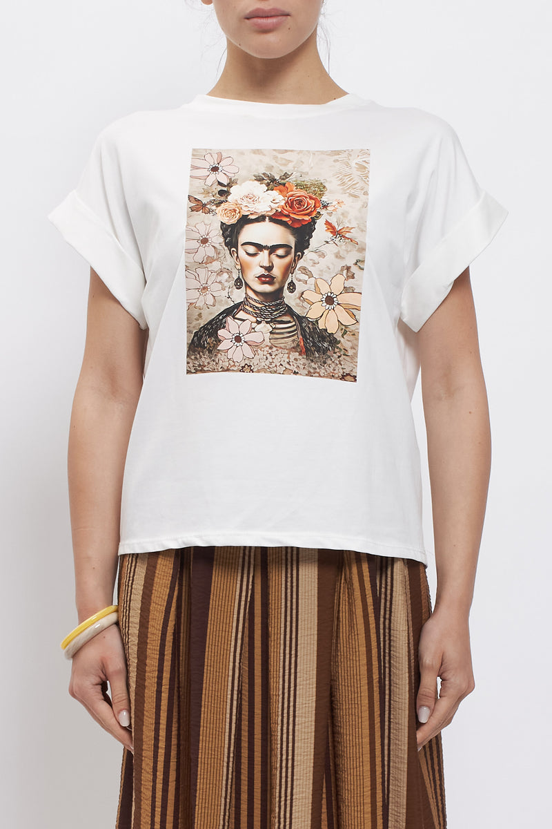 T-shirt con stampa Frida