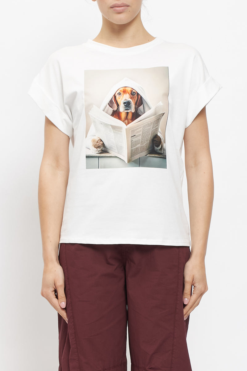 T-shirt con stampa Bassotto