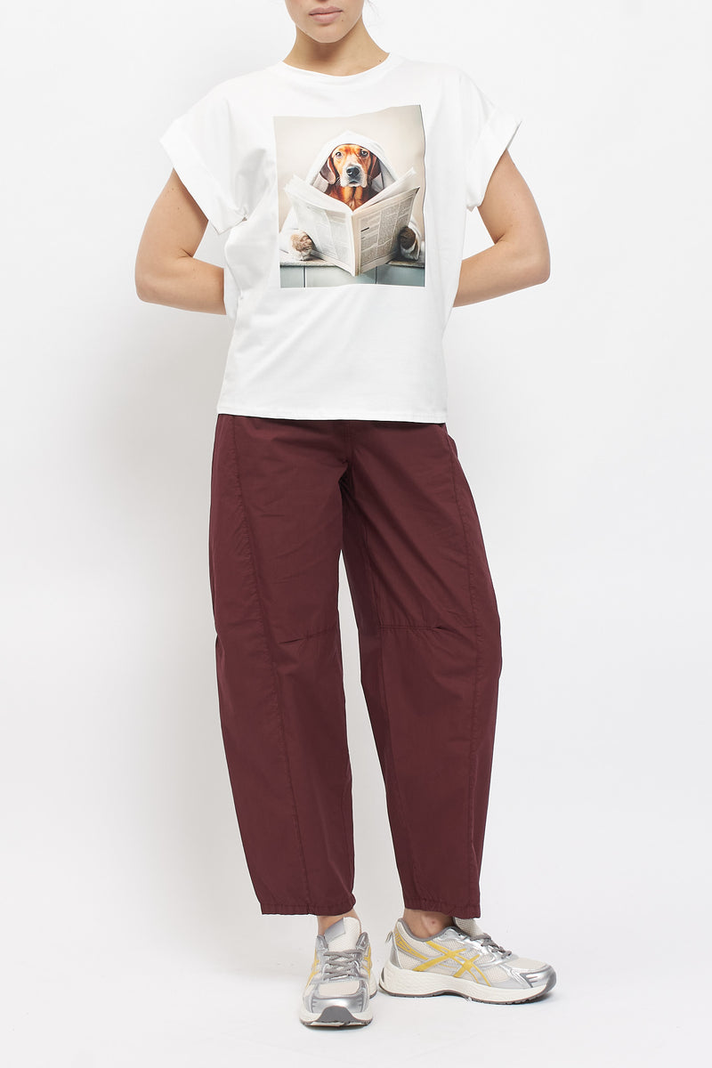 T-shirt con stampa Bassotto