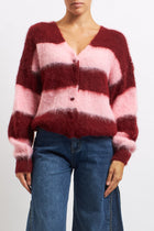 Cardigan a righe in lana