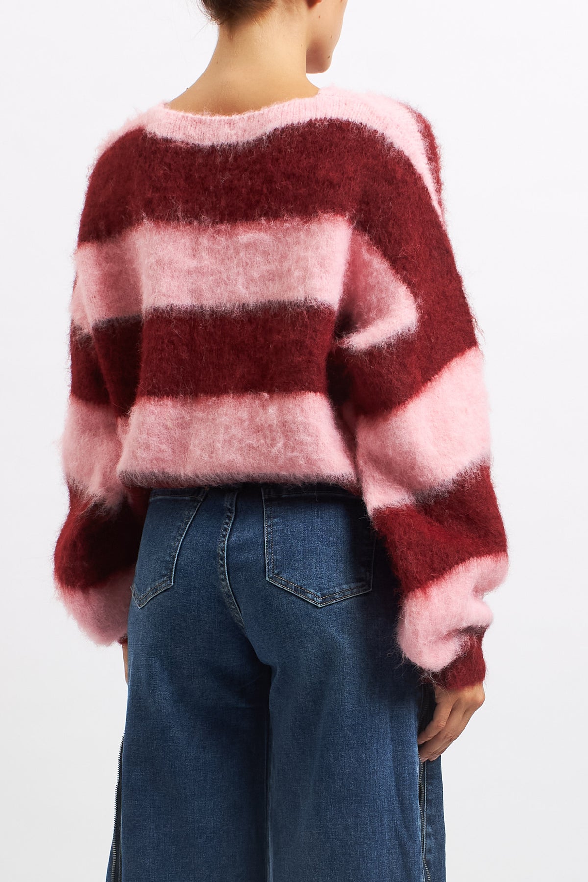 Cardigan a righe in lana