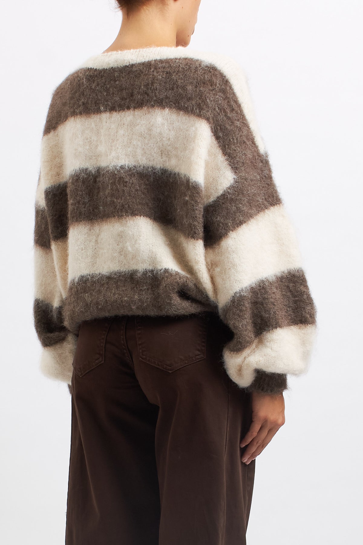 Cardigan a righe in lana