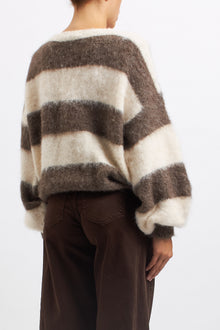 Cardigan a righe in lana