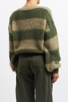 Cardigan a righe in lana