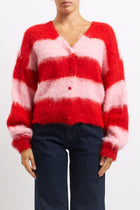 Cardigan a righe in lana