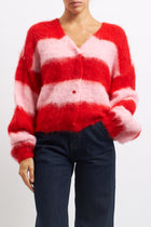 Cardigan a righe in lana